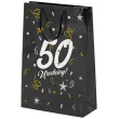 opakowanie na prezenty papierowa torba prezentowa 50 urodziny glamour 40x30x10 cm