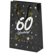 opakowanie na prezenty papierowa torba prezentowa 60 urodziny glamour 32x24x9 cm