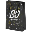 opakowanie na prezenty papierowa torba prezentowa 80 urodziny glamour 25x17x7 cm