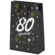 opakowanie na prezenty papierowa torba prezentowa 80 urodziny glamour 40x30x10 cm