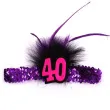 opaska elastyczna party burleska 40 urodziny fioletowa