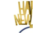 opaska happy new year zlota partydeco 1 szt