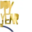 opaska happy new year zlota partydeco 1 szt