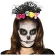 opaska party czaszka kwiaty koronka guirca
