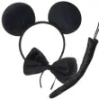 opaska party myszka czarny zestaw uszy mucha ogon