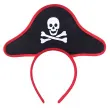 opaska party pirat kapelusz z trupia czaszka czarno czerwony tropic