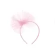 opaska party pompon tiulowy rozowy jasna