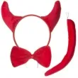opaska party rogi diabla czerwone zestaw rogi mucha ogon