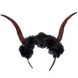 opaska party rogi diablicy z kwiatami czerwony czarny guirca