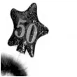 opaska party urodziny 50 czarne gwiazdki