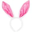 opaska party uszy krolika ciemny roz biala godan