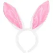 opaska party uszy krolika jasny roz biala godan