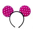 opaska party uszy w kropki rozowe ciemne