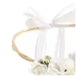 opaska party wianek z kwiatami bialy partydeco 18 cm
