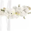 opaska party wianek z kwiatami bialy partydeco 18 cm