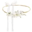 opaska party wianek z kwiatami bialy partydeco 18 cm