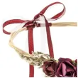 opaska party wianek z kwiatami bordowy partydeco 18 cm