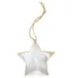 ozdoba choinkowa gwiazda z bialym futerkiem drewniana arpex 8 cm