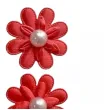 ozdoba materialowa kwiaty z krysztalkiem czerwony titanum 40 mm 6 szt