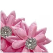 ozdoba materialowa kwiaty z krysztalkiem rozowy titanum 42 mm 6 szt