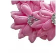 ozdoba materialowa kwiaty z krysztalkiem rozowy titanum 42 mm 6 szt