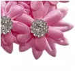 ozdoba materialowa kwiaty z krysztalkiem rozowy titanum 42 mm 6 szt