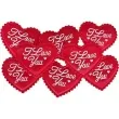 ozdoba materialowa serca i love you czerwona titanum 15 szt