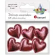 ozdoba materialowa serca marszczone czerwona titanum 6 szt