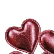 ozdoba materialowa serca marszczone czerwona titanum 6 szt