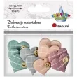 ozdoba materialowa serduszko z guzikiem pastel mix titanum 10 szt