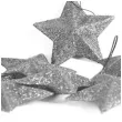 ozdoby choinkowe gwiazdki brokatowe srebrny arpex 6 szt