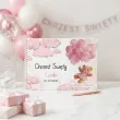 pamiatka chrztu swietego dziewczynki ksiega gosci pamiatkowy album rozowy mis personalizacja