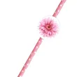 papierowe dekoracja slomki na dzien kobiet gerbery rozowe w kropki 19 5 cm 6 szt