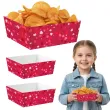 papierowe pudelka na chipsy i przekaski walentynki serduszka naczynia jednorazowe czerwone x4