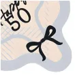 papierowe serwetki jednorazowe dekoracja na 50 urodziny happy 50 falbanki kremowe 33 cm 12 szt
