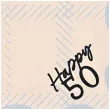papierowe serwetki jednorazowe dekoracja na 50 urodziny happy 50 falbanki kremowe 33 cm 12 szt
