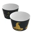 papilotki na muffinki czarownica i kot halloween czarno zloty congee 6 szt