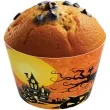 papilotki na muffinki nawiedzony dom halloween pomaranczowy congee 6 szt