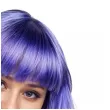 peruka damska na karnawal bob fioletowe neonowe proste wlosy z grzywka retro cyberpunk