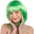 peruka damska na karnawal bob zielone neonowe proste wlosy z grzywka retro cyberpunk