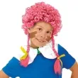 peruka party afro z warkoczykami rozowy folat