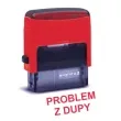 pieczatka z napisem problem z dupy czerwona 39 x 15 mm