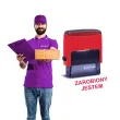 pieczatka z napisem zarobiony jestem czerwona 39 x 15 mm