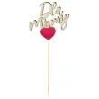 pik ozdobny dla mamy z magentowym sercem 24 cm