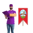 pik ozdobny do koszyczka baranek wielkanocny czerwony 23cm