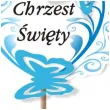 pik ozdobny motyle 3d chrzest swiety blekitny 24 cm