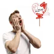 pik ozdobny motyle 3d love czerwony 24 cm