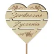 pik ozdobny serdeczne zyczenia drewno 24 cm