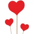 pik ozdobny trzy akrylowe serca czerwony 25 i 8 cm 3 szt