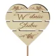 pik ozdobny w dniu slubu drewno 24 cm